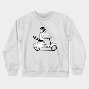 raccoon on scooter Crewneck Sweatshirt